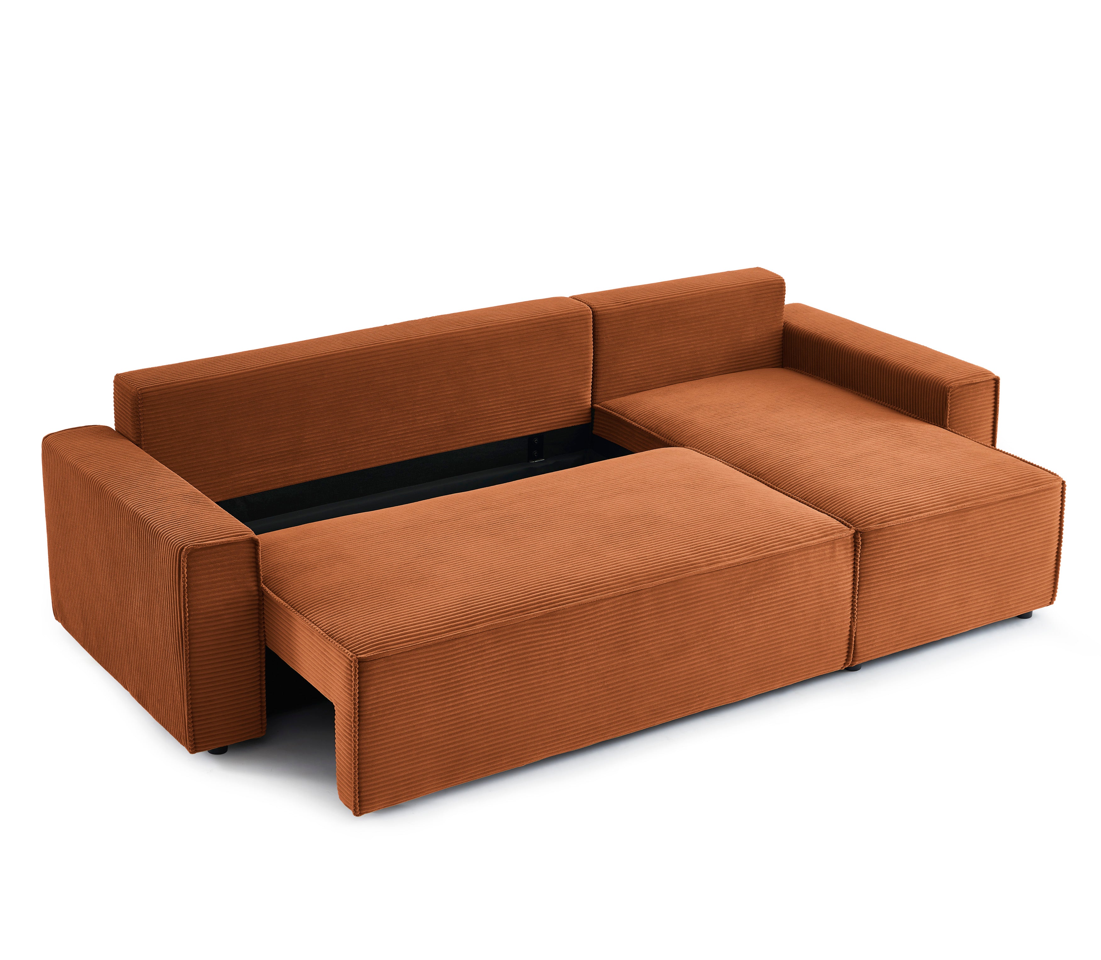 ZOLA Left-Facing Convertible Sectional Sofa – Velvet 4-Seater Living Room Furniture