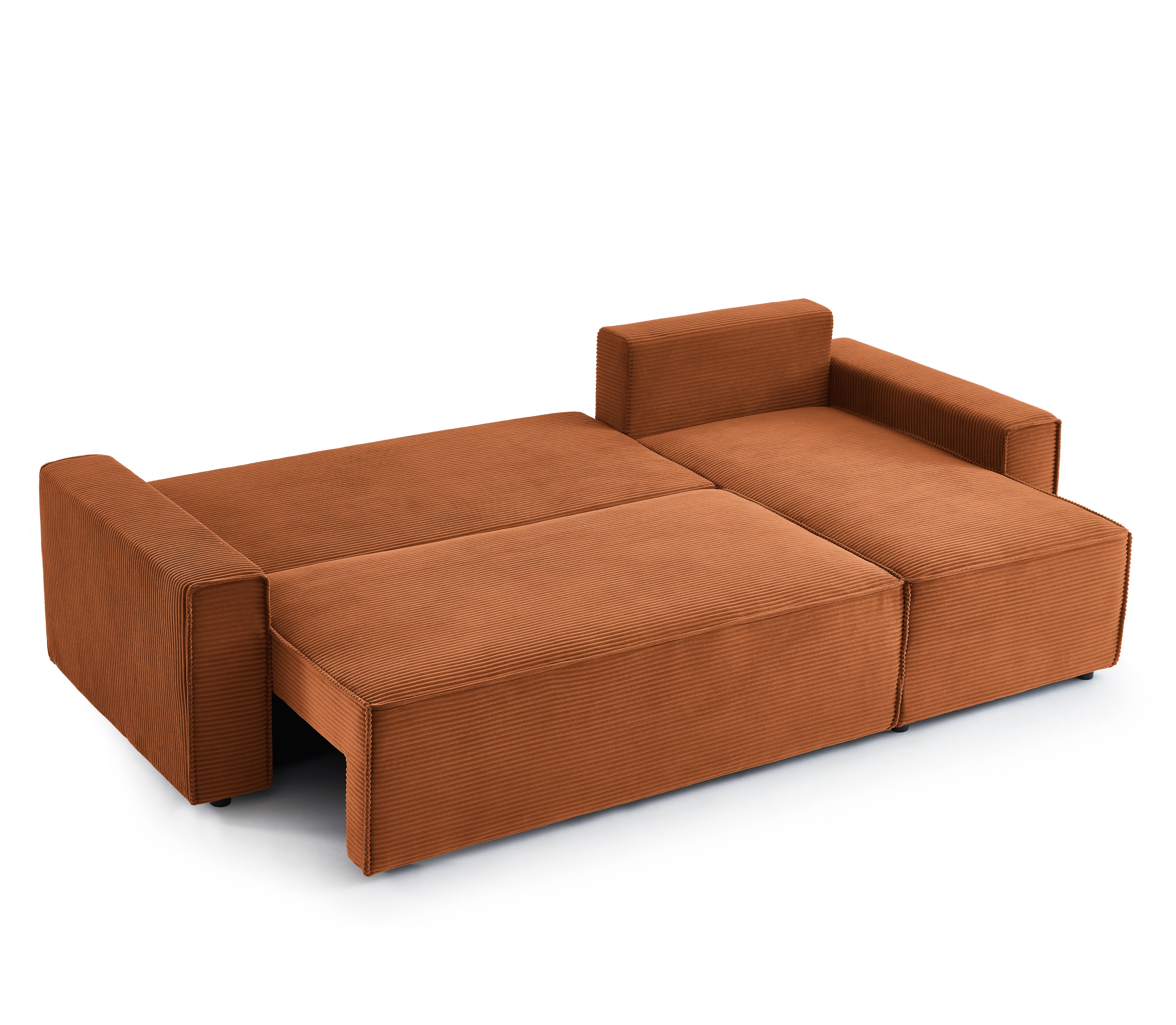 ZOLA Left-Facing Convertible Sectional Sofa – Velvet 4-Seater Living Room Furniture