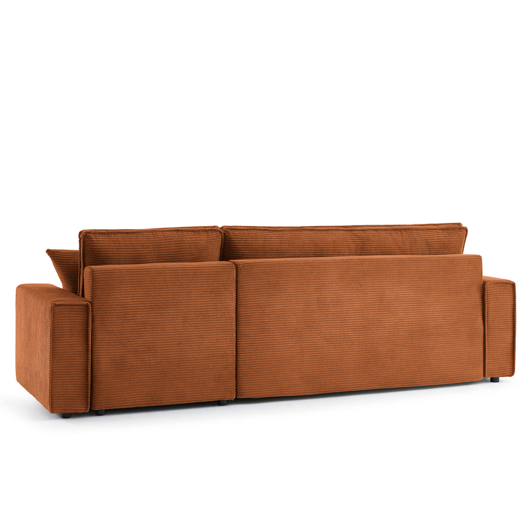 ZOLA Left-Facing Convertible Sectional Sofa – Velvet 4-Seater Living Room Furniture