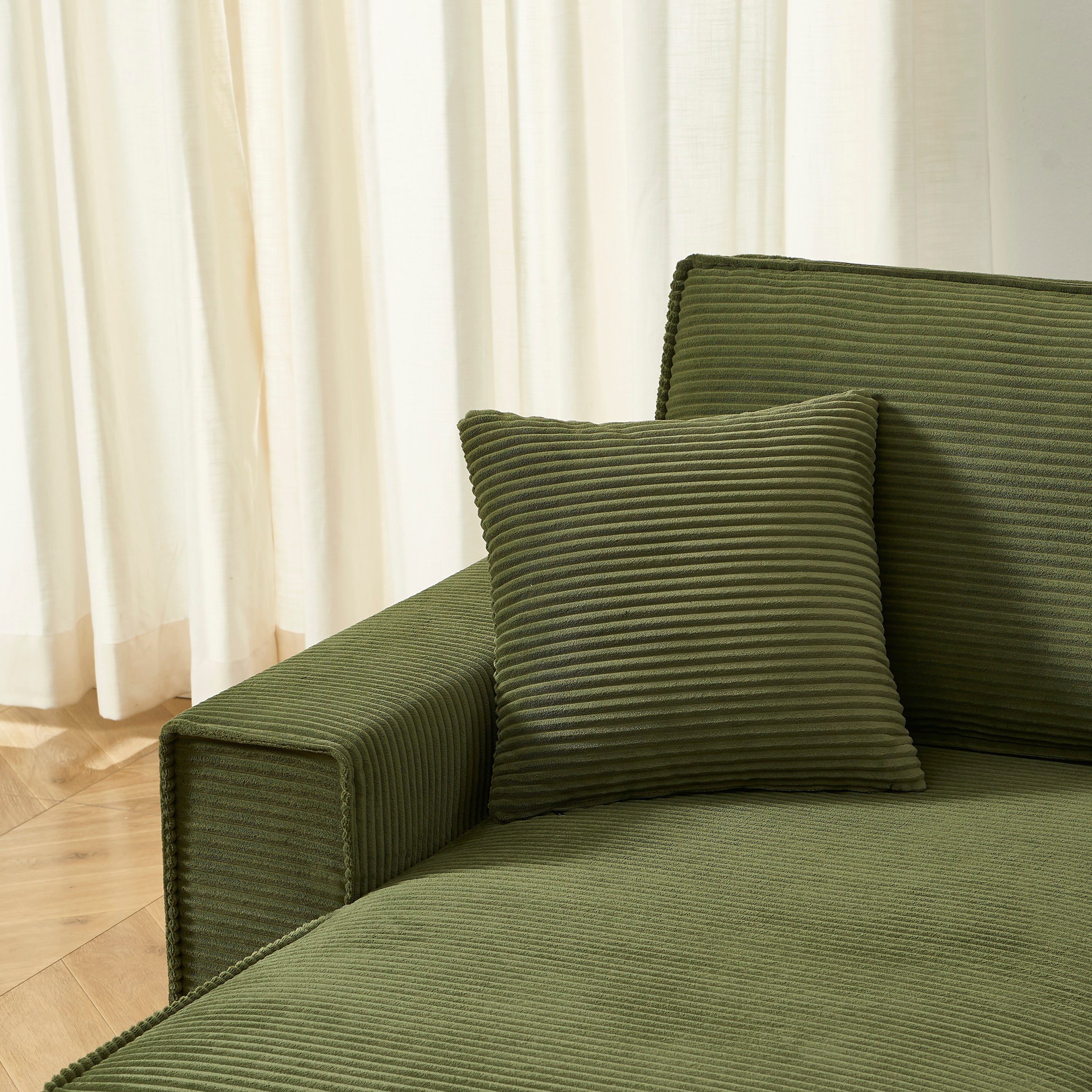ZOLA 99" Reversible Convertible Sectional Sofa – 4-Seater - Green
