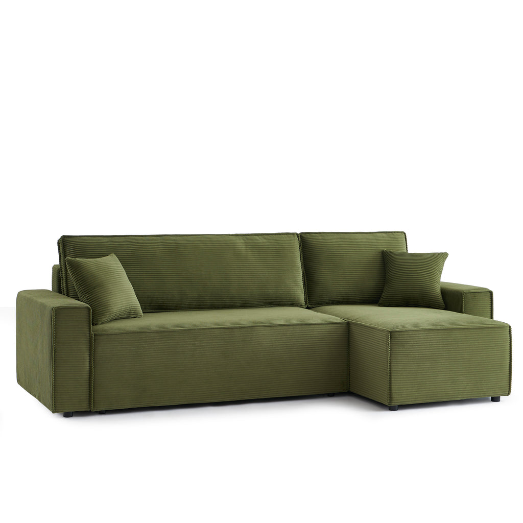 ZOLA Left-Facing Convertible Sectional Sofa – Velvet 4-Seater Living Room Furniture