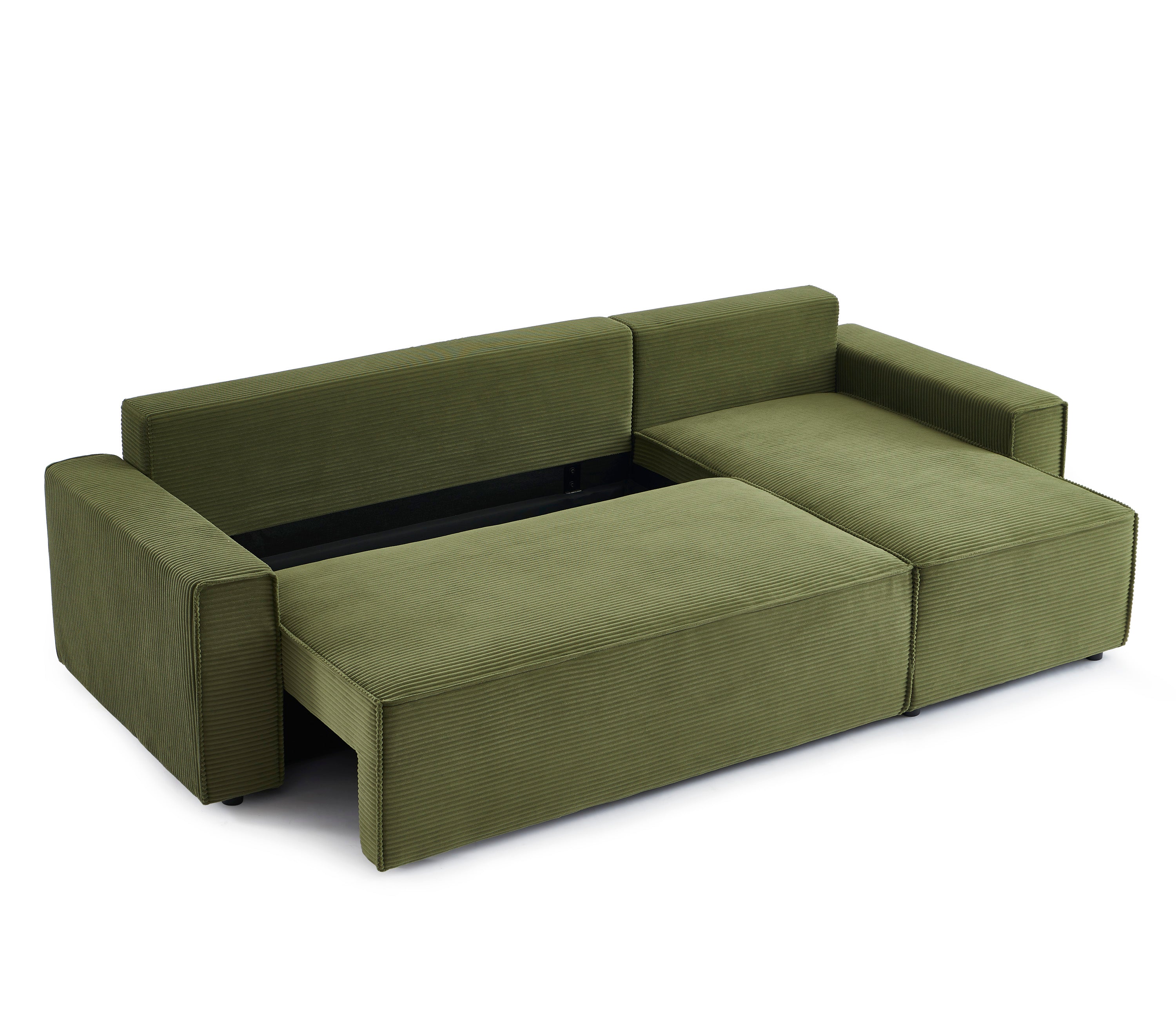 ZOLA Left-Facing Convertible Sectional Sofa – Velvet 4-Seater Living Room Furniture