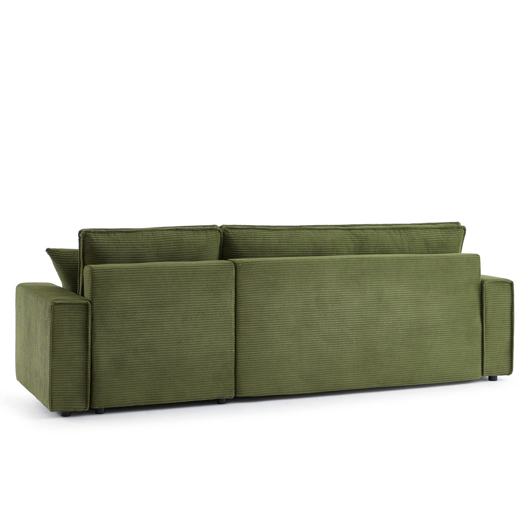 ZOLA Left-Facing Convertible Sectional Sofa – Velvet 4-Seater Living Room Furniture