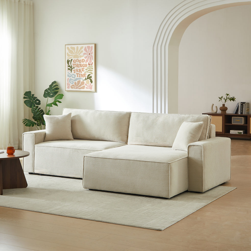 ZOLA Fabric Straight Sofa – Beige