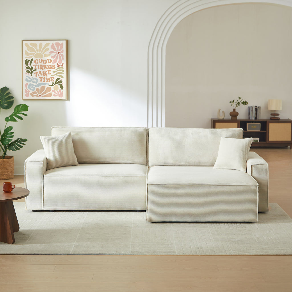 ZOLA Fabric Straight Sofa – Beige