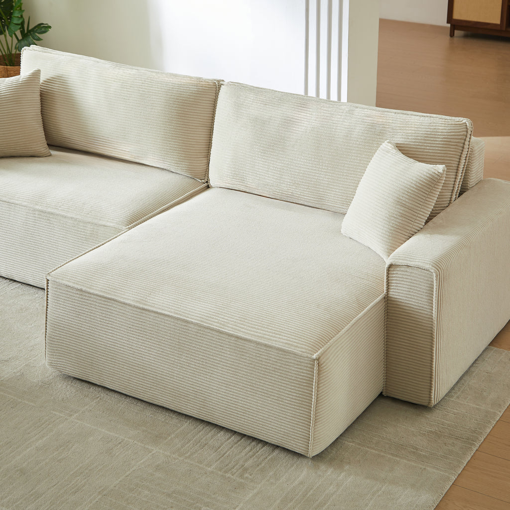 ZOLA Fabric Straight Sofa – Beige