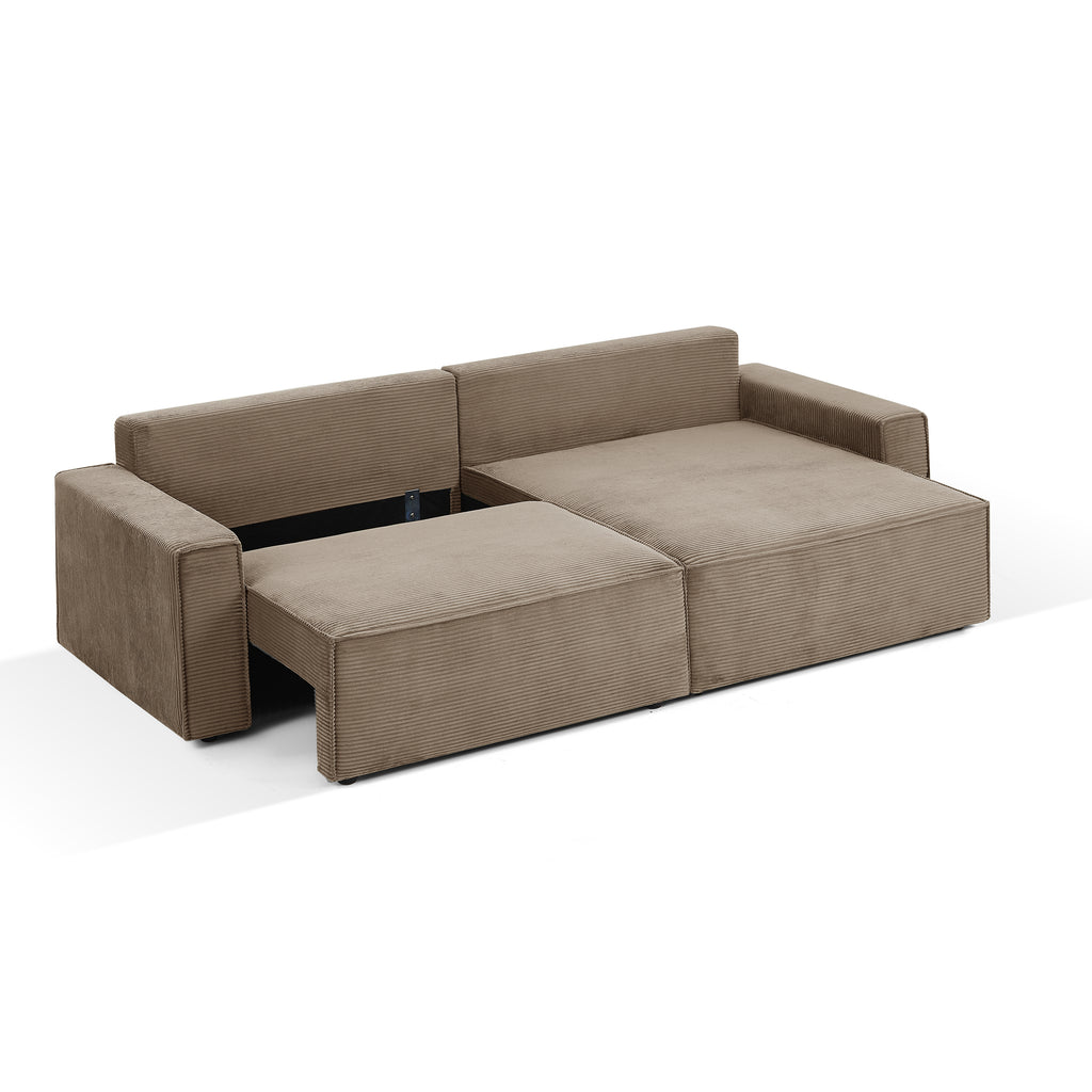 ZOLA Fabric Straight Sofa – Taupe