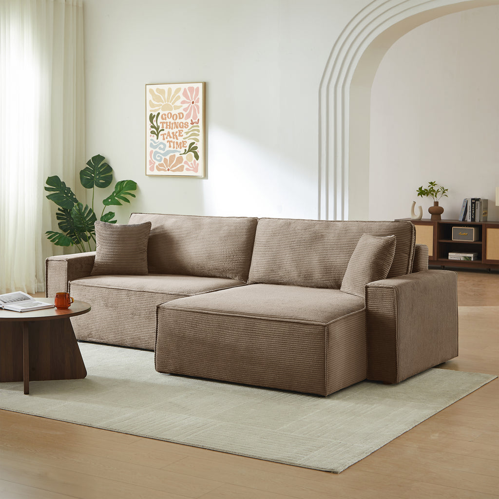 ZOLA Fabric Straight Sofa – Taupe