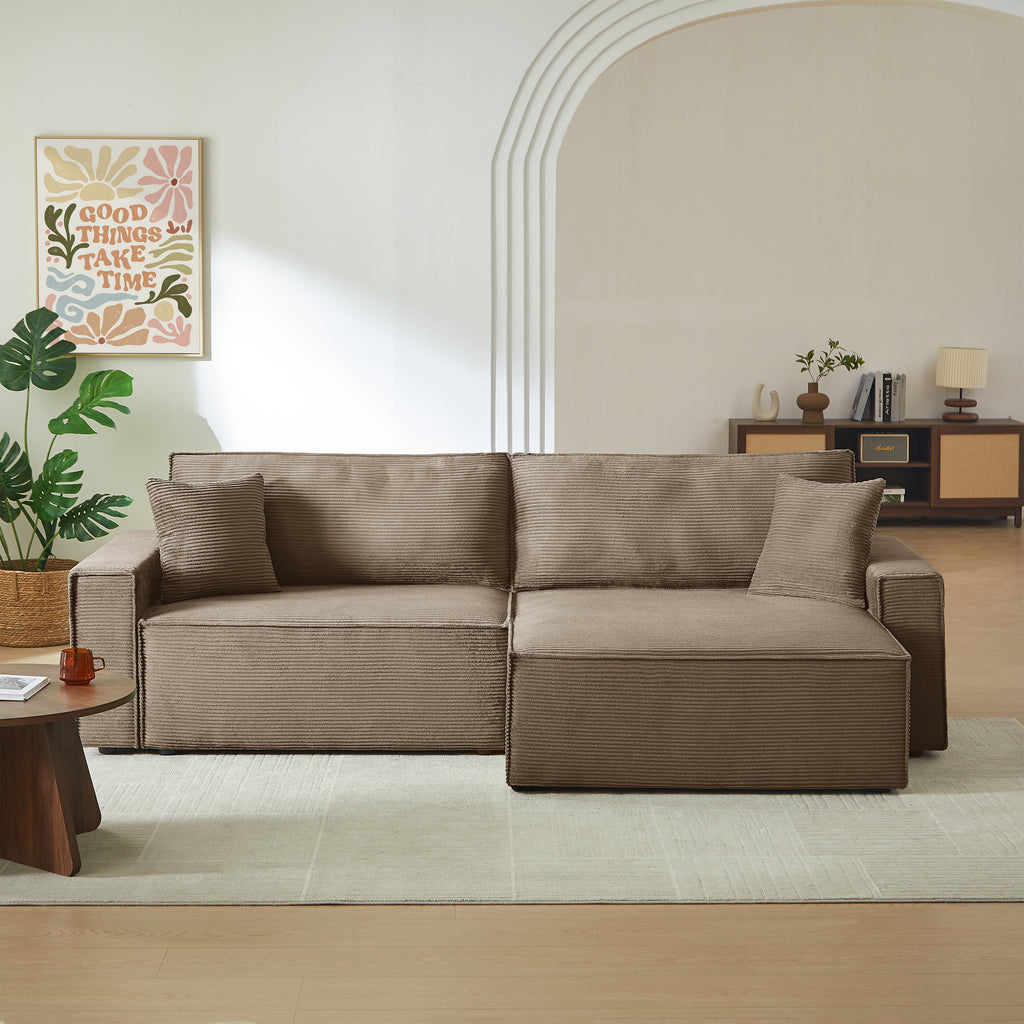ZOLA Fabric Straight Sofa – Taupe