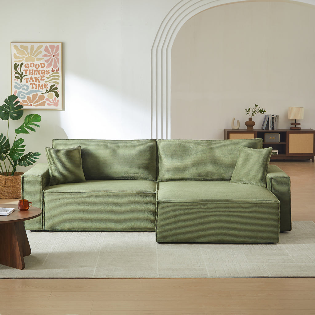 ZOLA Fabric Straight Sofa – Green