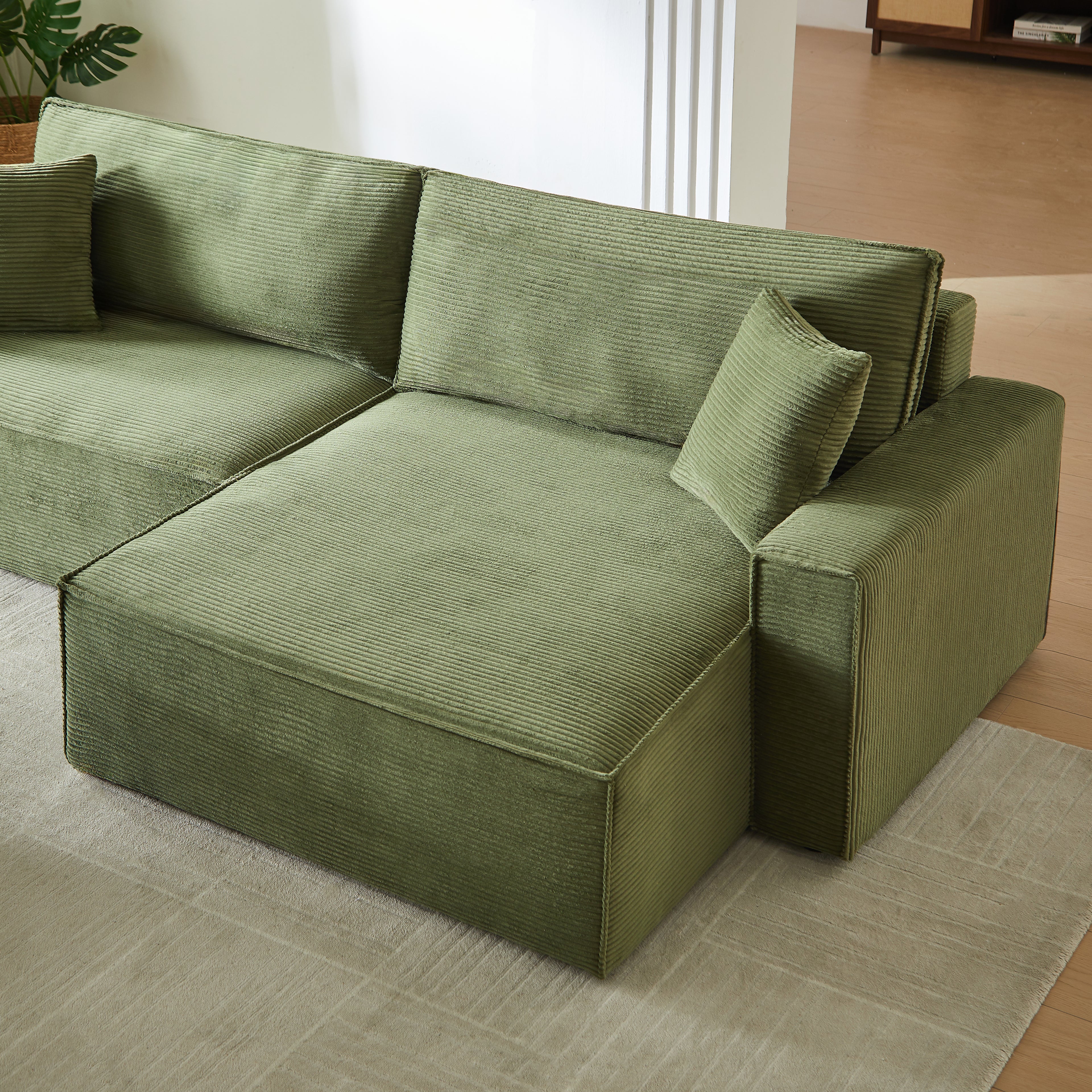 ZOLA Fabric Straight Sofa – Green