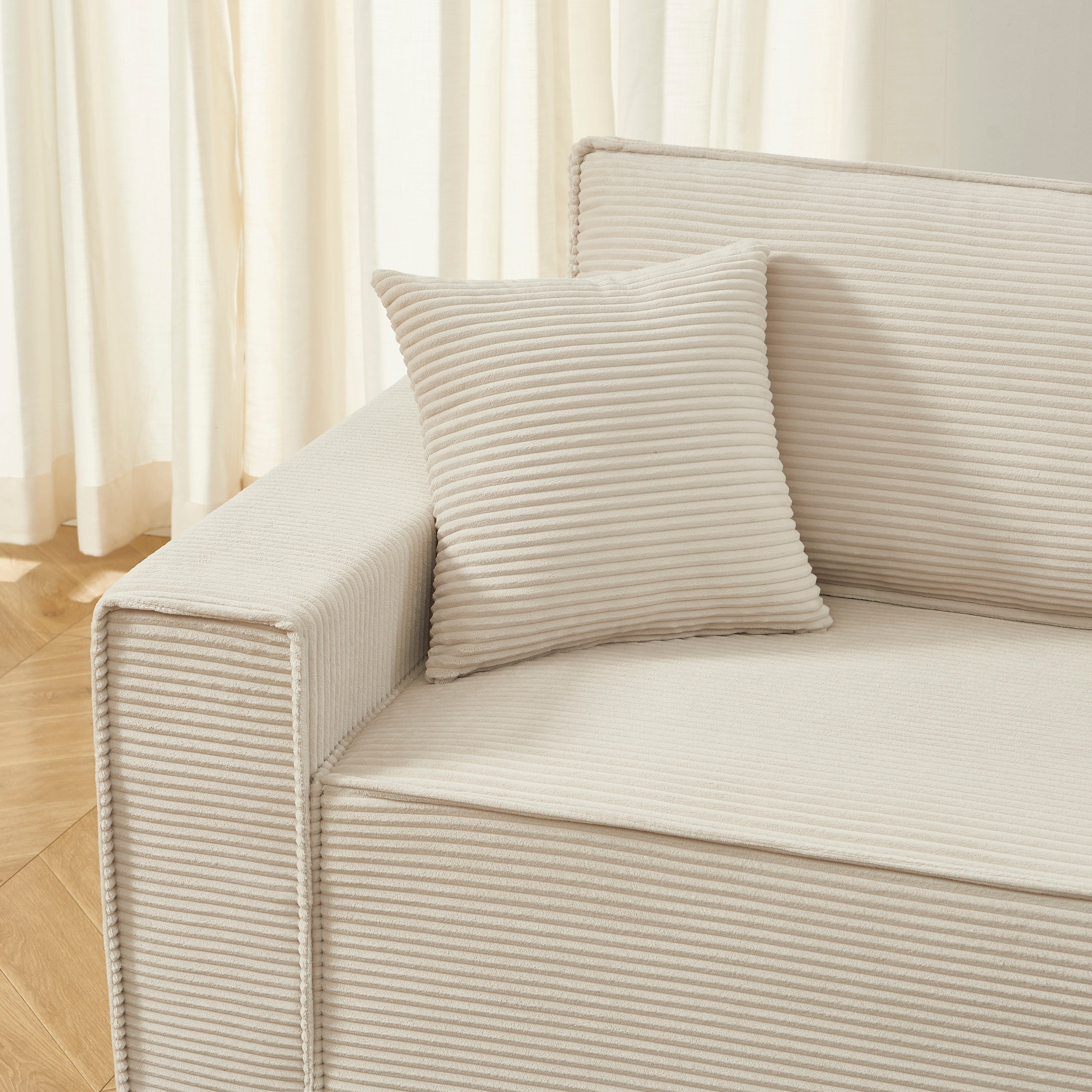 ZOLA 3-Seater Convertible Sleeper Sofa – Modern Corduroy Velvet Sofa Bed with Storage