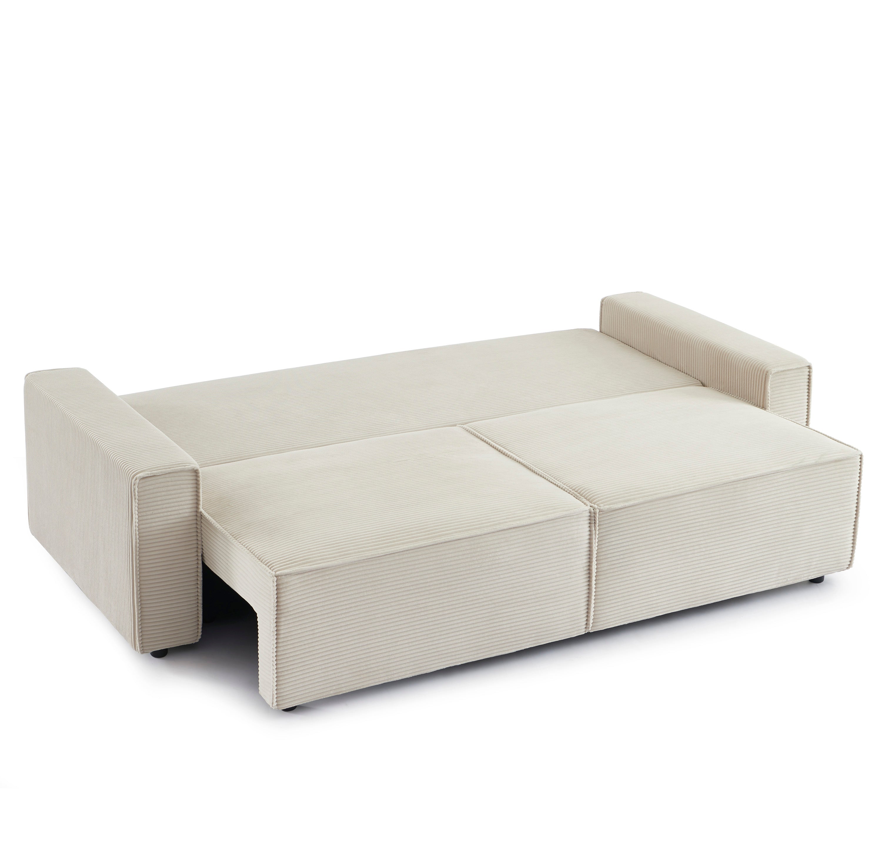 ZOLA 3-Seater Convertible Sleeper Sofa – Modern Corduroy Velvet Sofa Bed with Storage