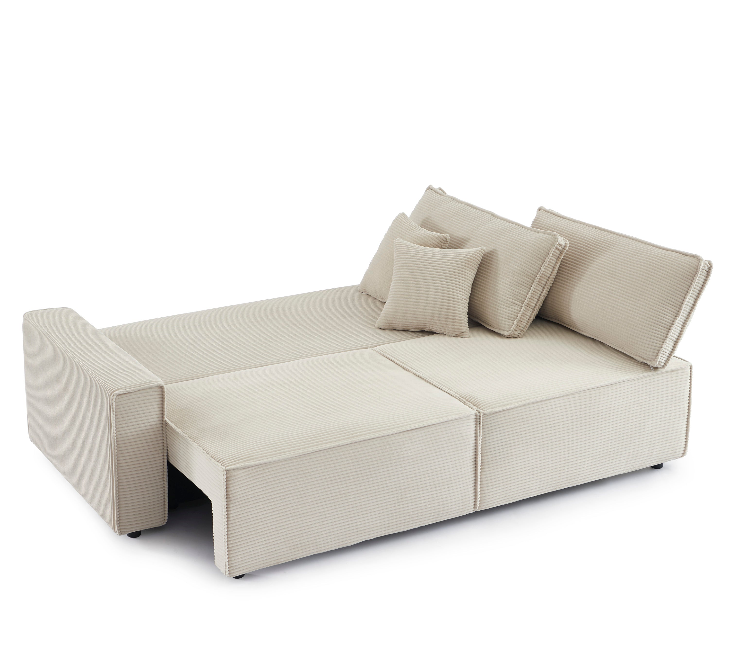 ZOLA 3-Seater Convertible Sleeper Sofa – Modern Corduroy Velvet Sofa Bed with Storage