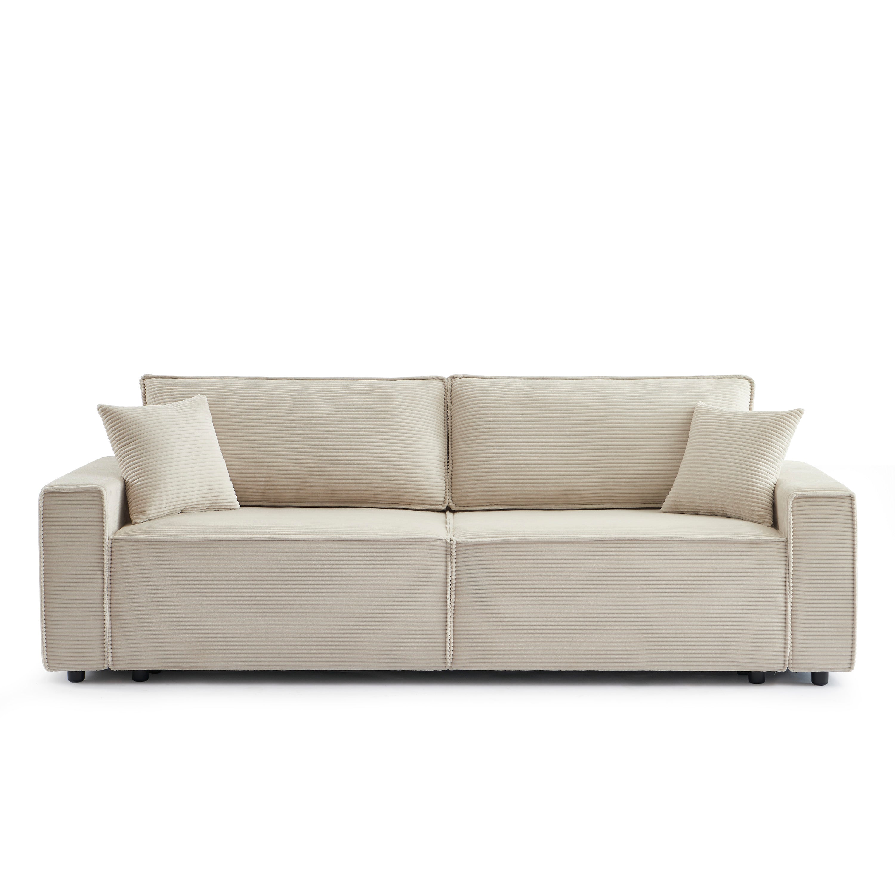ZOLA 3-Seater Convertible Sleeper Sofa – Modern Corduroy Velvet Sofa Bed with Storage