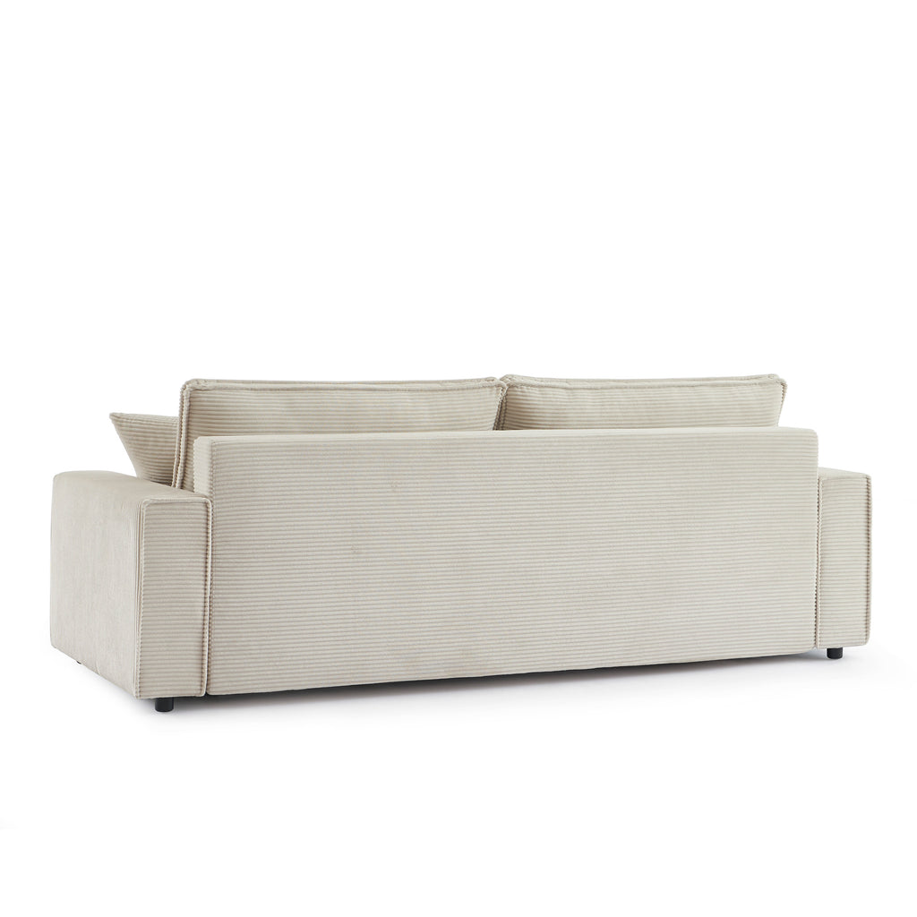 ZOLA 3-Seater Convertible Sleeper Sofa – Modern Corduroy Velvet Sofa Bed with Storage