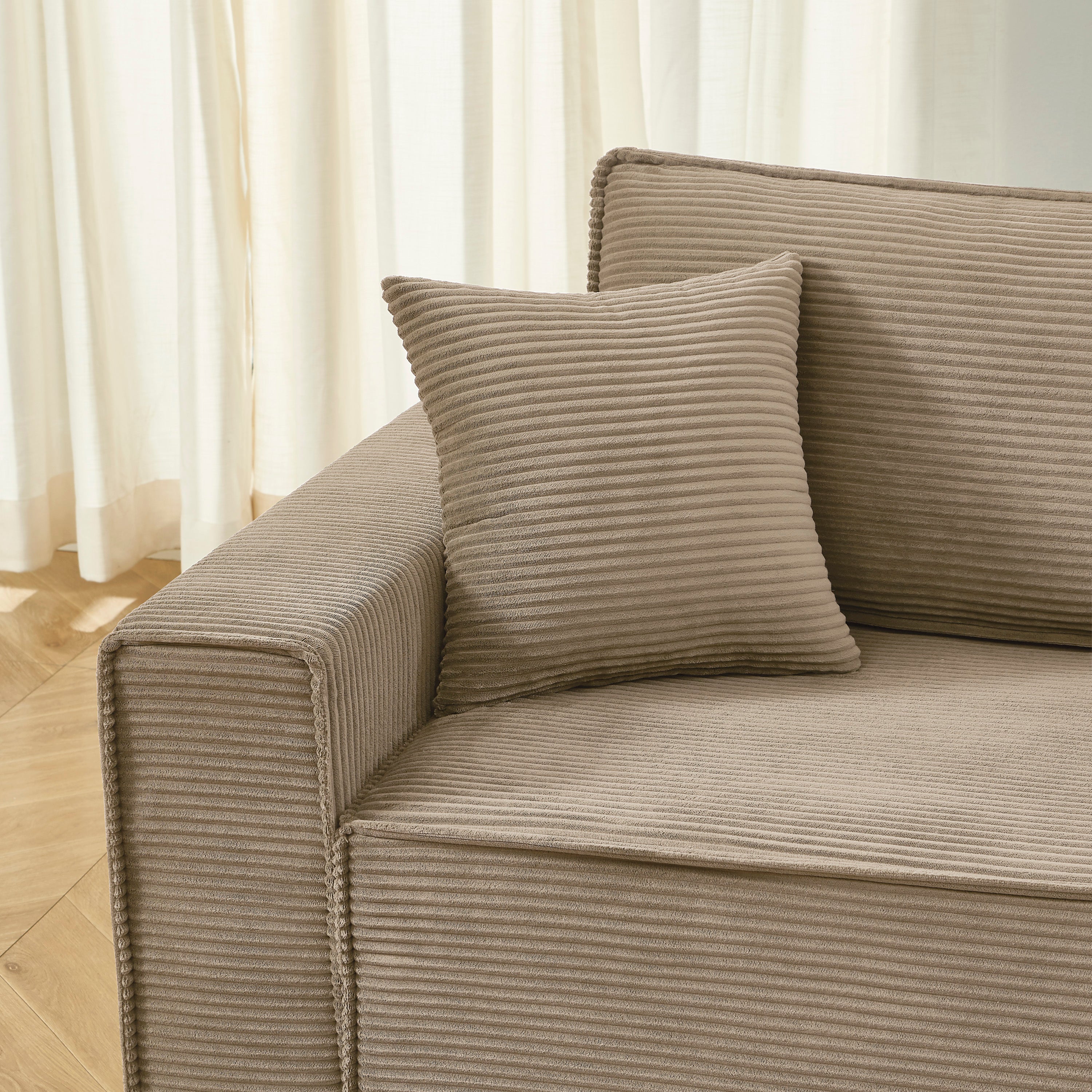 ZOLA Fabric Straight Sofa – Greige