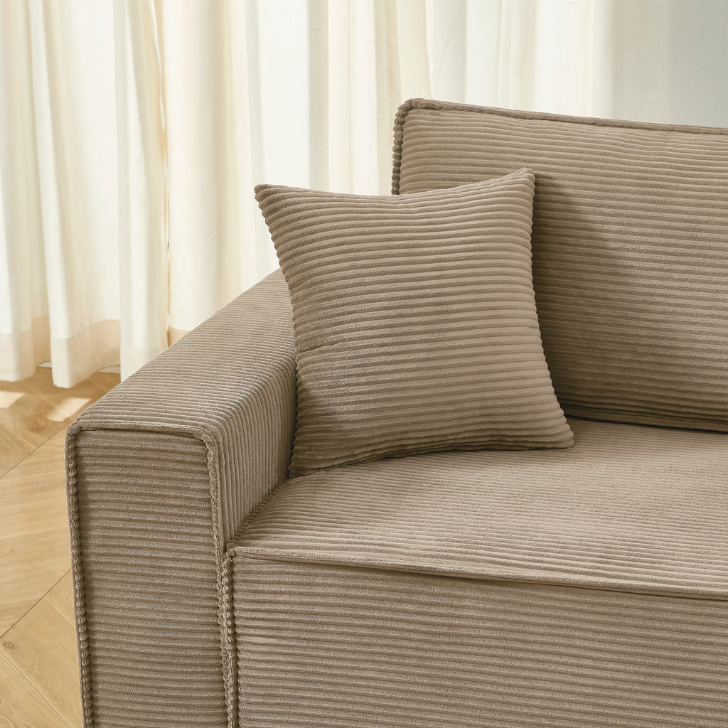 ZOLA 3-Seater Convertible Sleeper Sofa – Modern Corduroy Velvet Sofa Bed with Storage