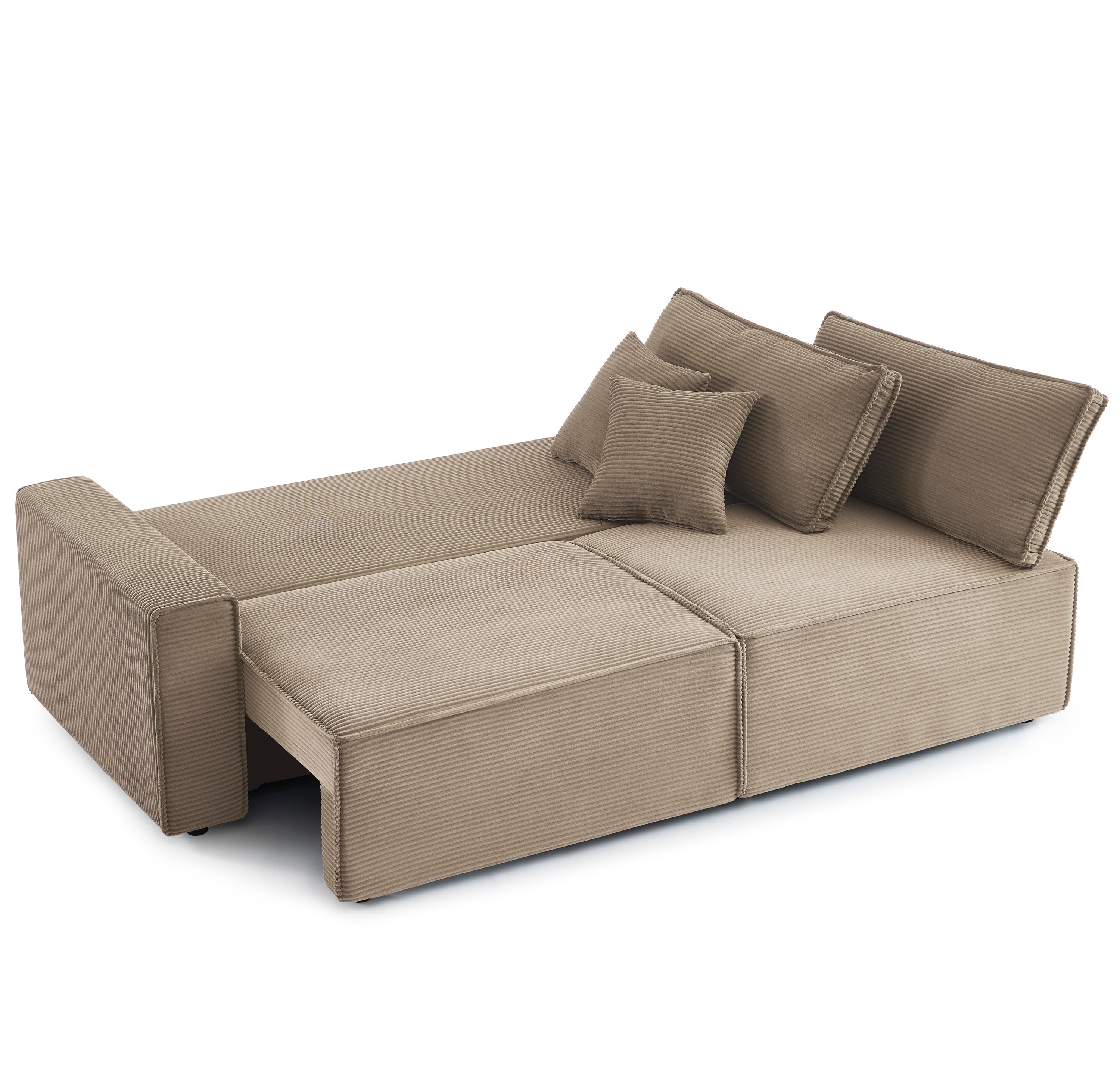 ZOLA 3-Seater Convertible Sleeper Sofa – Modern Corduroy Velvet Sofa Bed with Storage