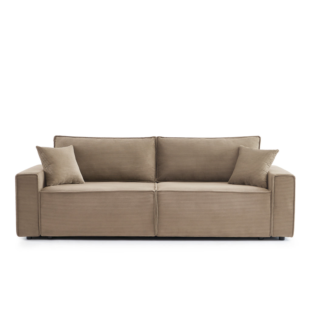 ZOLA 3-Seater Convertible Sleeper Sofa – Modern Corduroy Velvet Sofa Bed with Storage