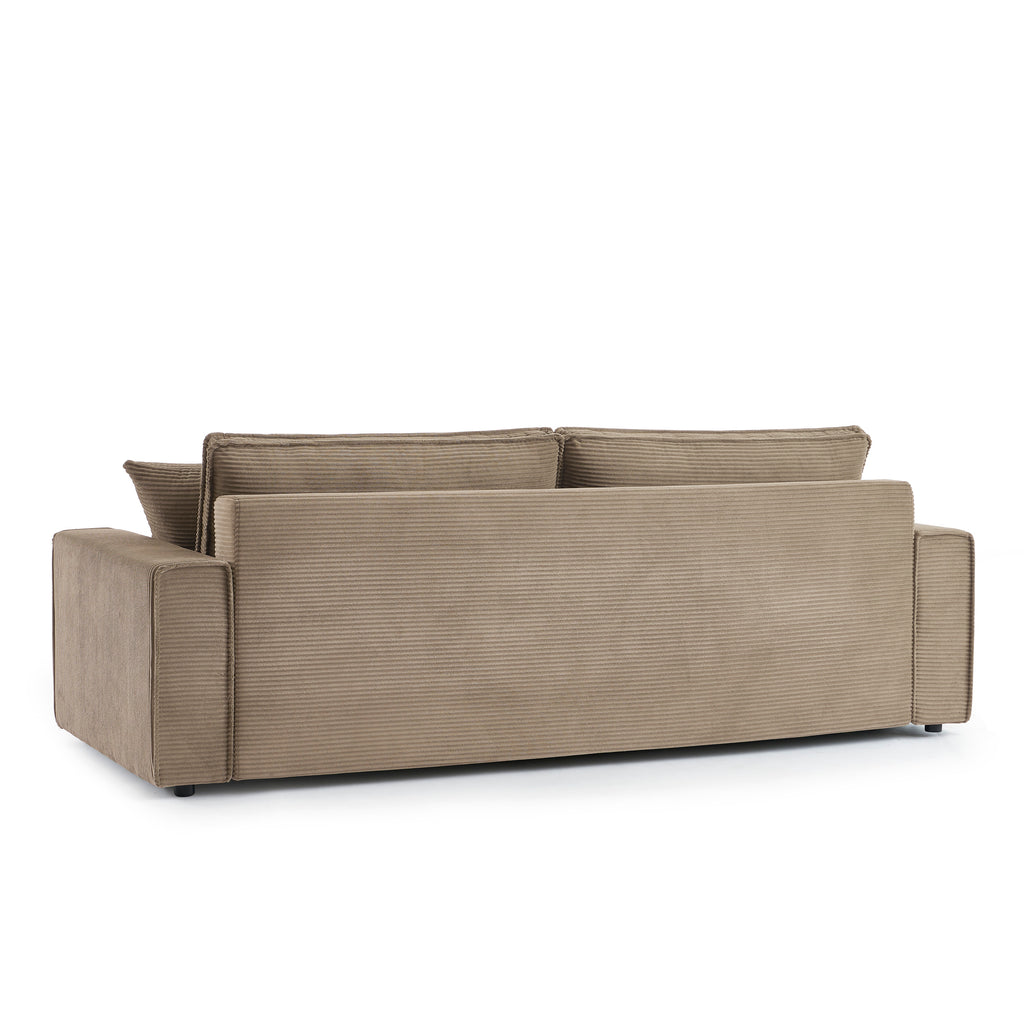 ZOLA 3-Seater Convertible Sleeper Sofa – Modern Corduroy Velvet Sofa Bed with Storage