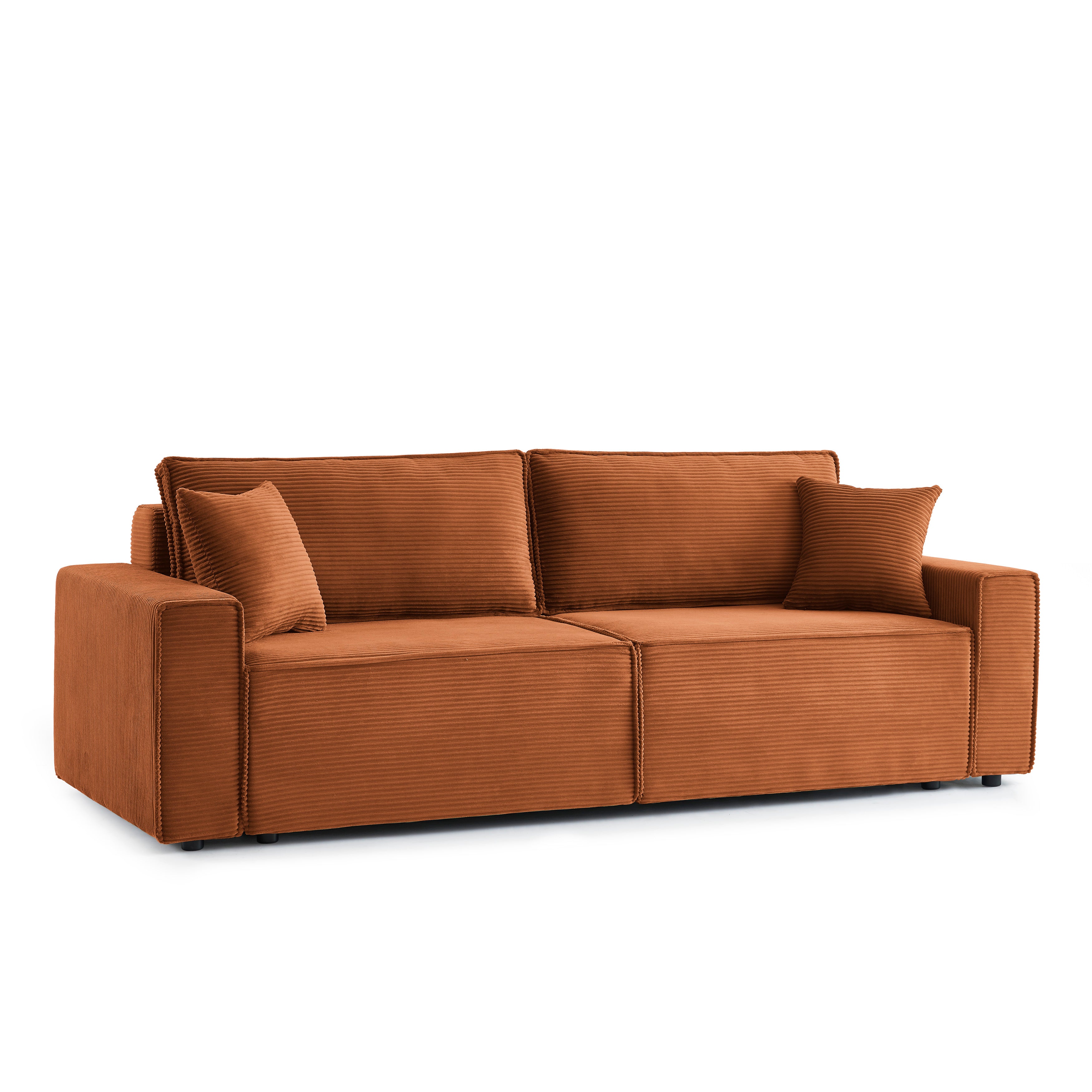 ZOLA 3-Seater Convertible Sleeper Sofa – Modern Corduroy Velvet Sofa Bed with Storage