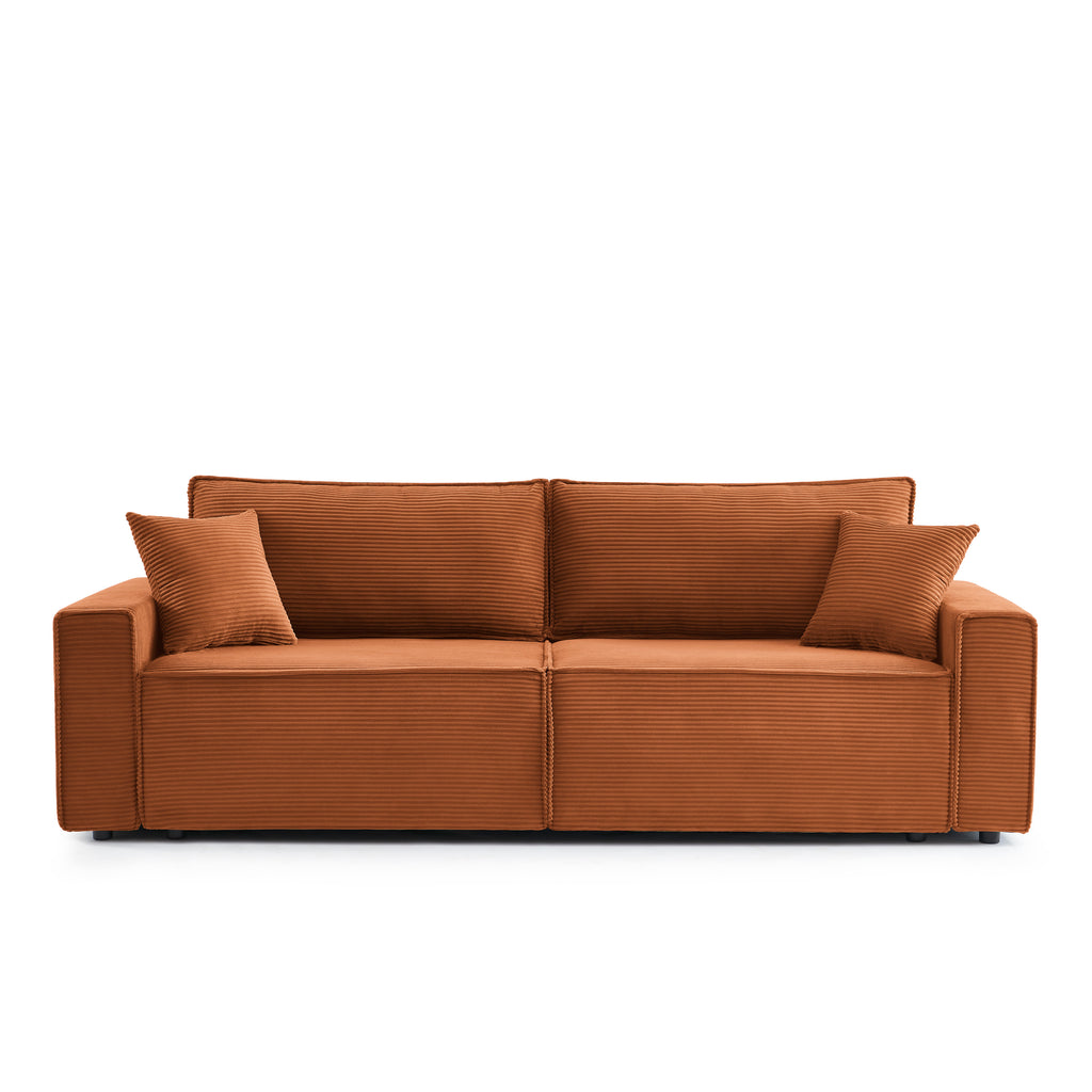 ZOLA 3-Seater Convertible Sleeper Sofa – Modern Corduroy Velvet Sofa Bed with Storage