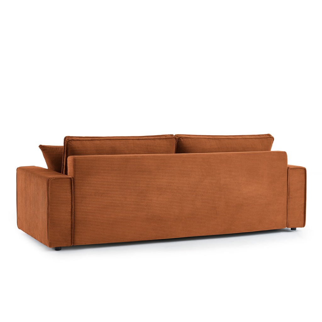 ZOLA 3-Seater Convertible Sleeper Sofa – Modern Corduroy Velvet Sofa Bed with Storage