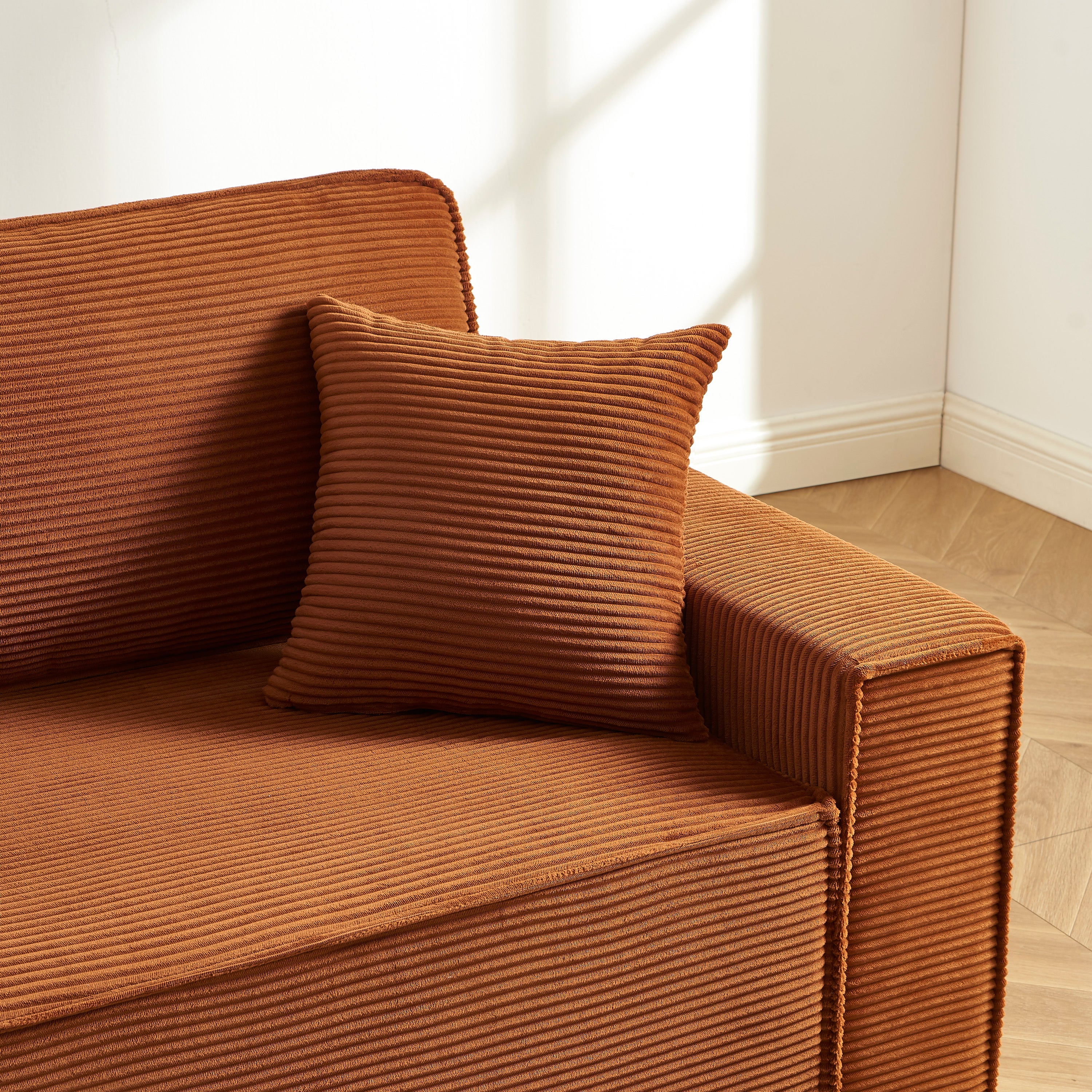 ZOLA 3-Seater Convertible Sleeper Sofa – Modern Corduroy Velvet Sofa Bed with Storage