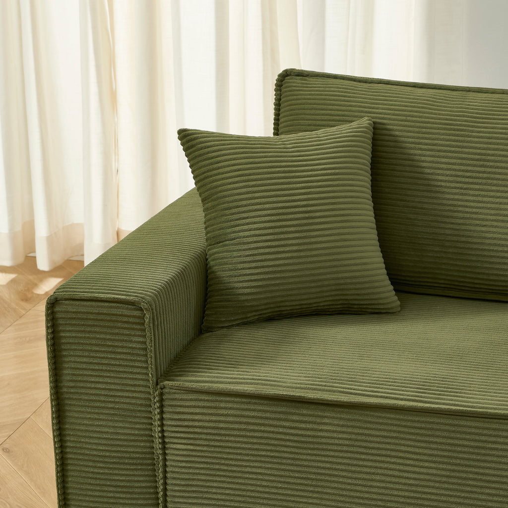 ZOLA 3-Seater Convertible Sleeper Sofa – Modern Corduroy Velvet Sofa Bed with Storage