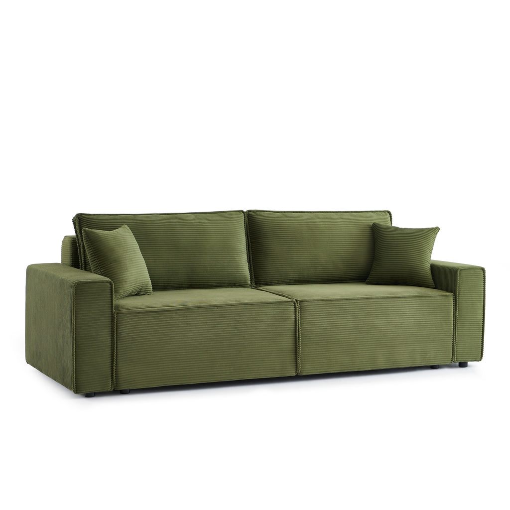 ZOLA 3-Seater Convertible Sleeper Sofa – Modern Corduroy Velvet Sofa Bed with Storage