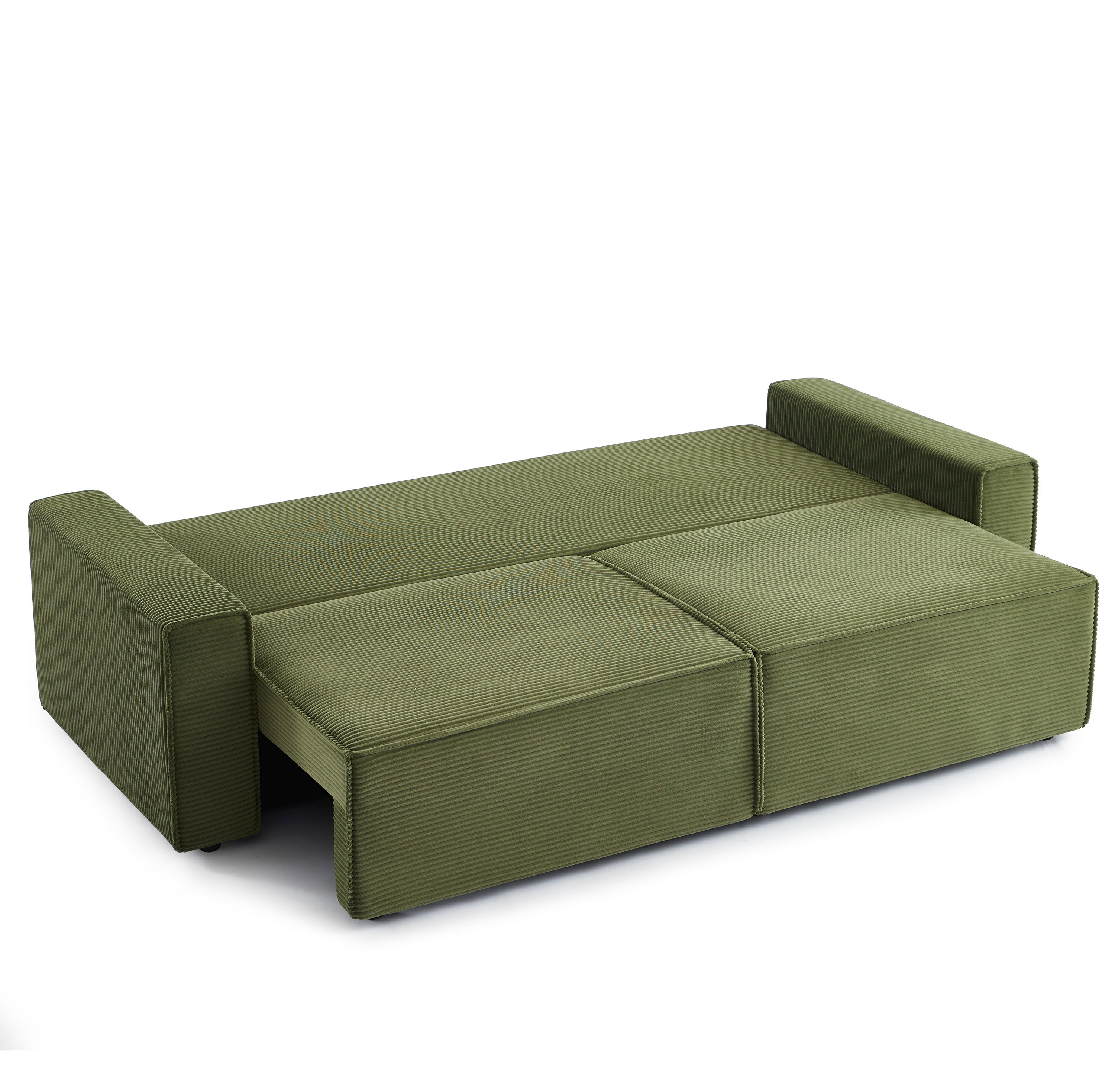 ZOLA 3-Seater Convertible Sleeper Sofa – Modern Corduroy Velvet Sofa Bed with Storage