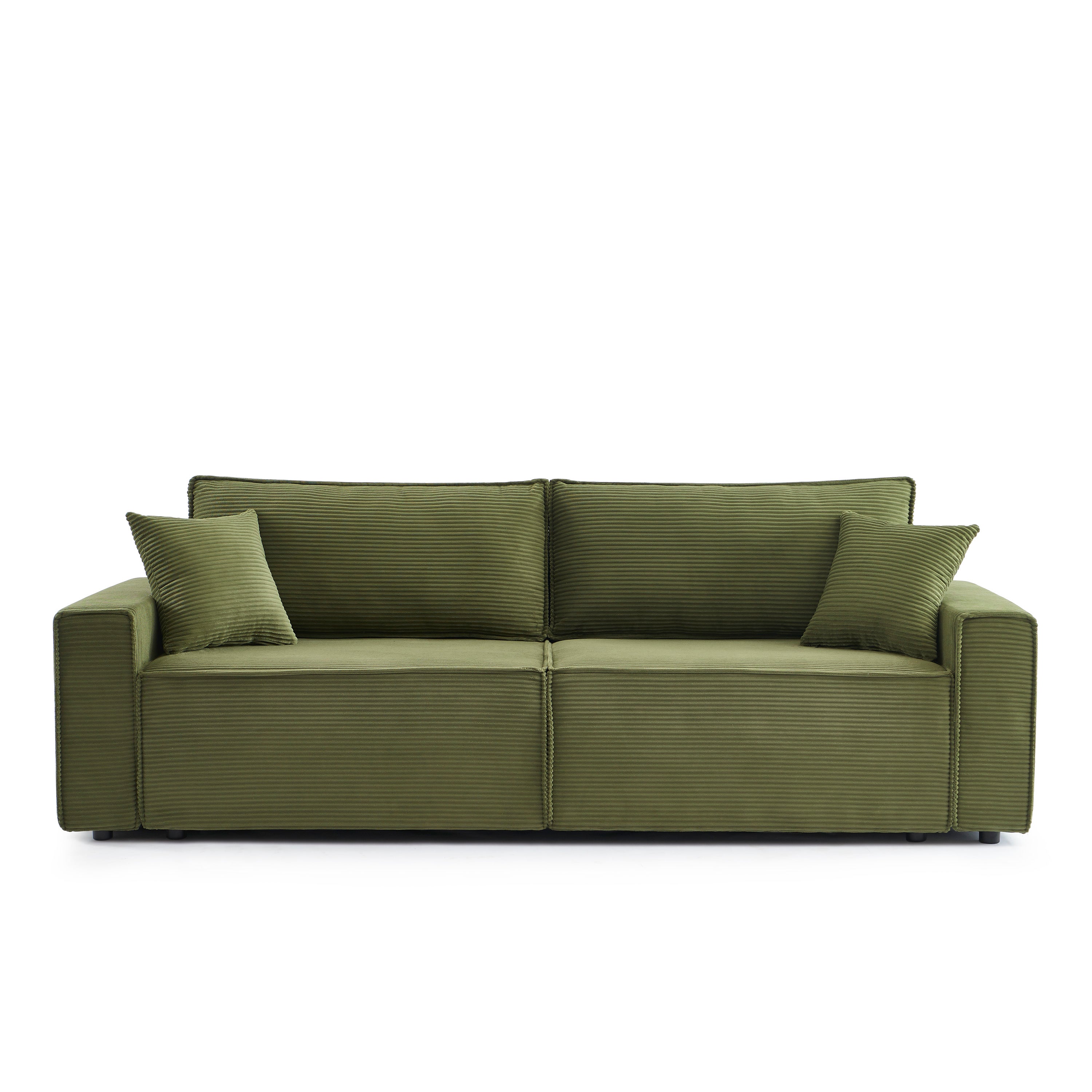 ZOLA 3-Seater Convertible Sleeper Sofa – Modern Corduroy Velvet Sofa Bed with Storage