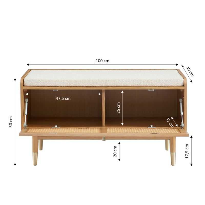 LEON Shoe Bench - Light wood