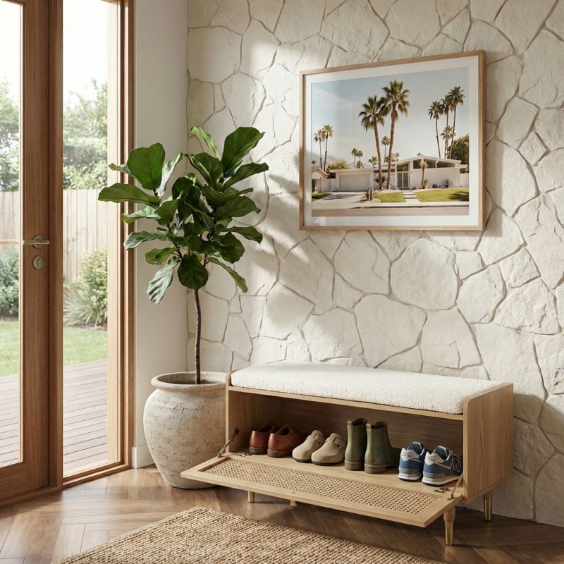 LEON Shoe Bench - Light wood