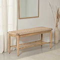 HIVA Indoor and Outdoor Bench - Light wood