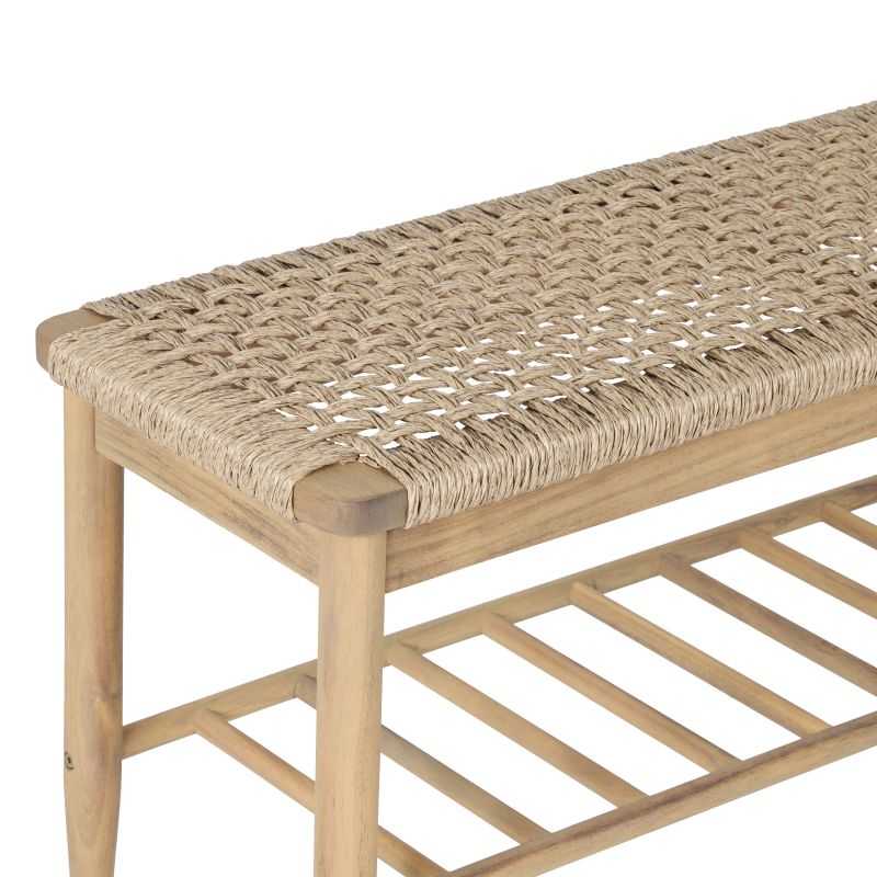 HIVA Indoor and Outdoor Bench - Light wood