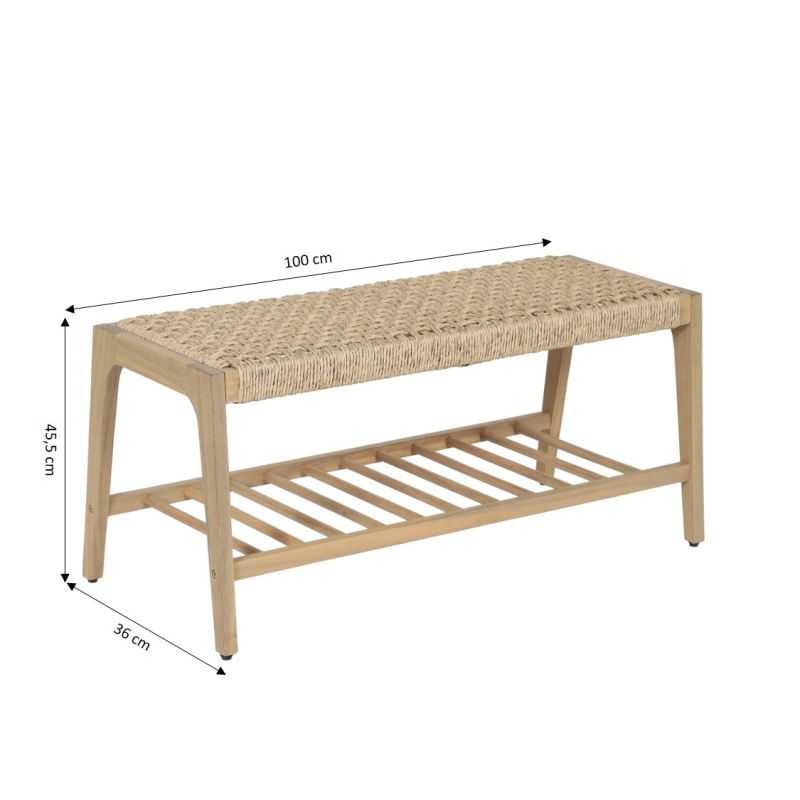HUKA Indoor and Outdoor Bench - Light wood