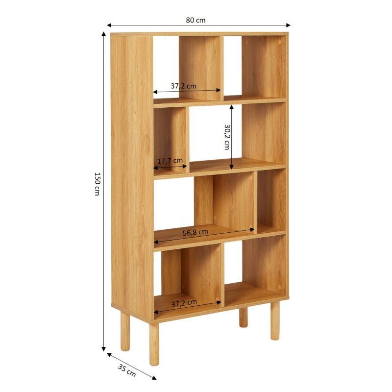 EVORA Bookcase - Natural wood