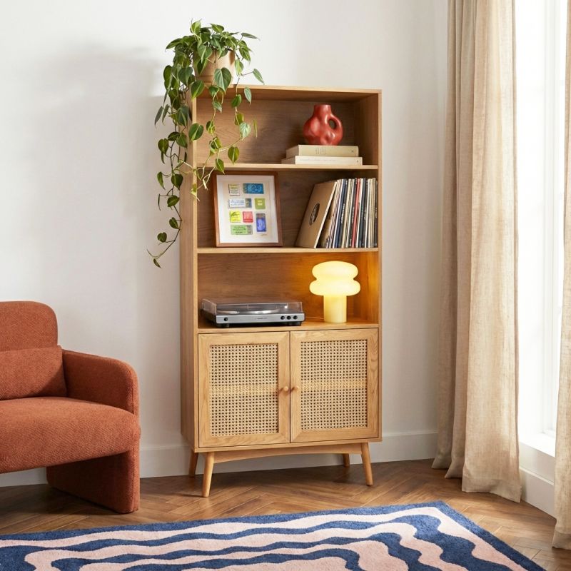 INES Oak finish Bookcase - Light wood