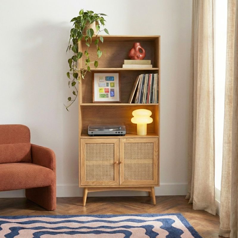 INES Oak finish Bookcase - Light wood