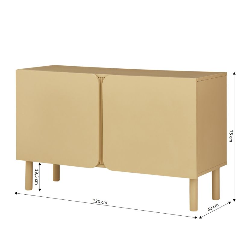 BRAGA Oak Effect Sideboard with 2 Doors - Beige