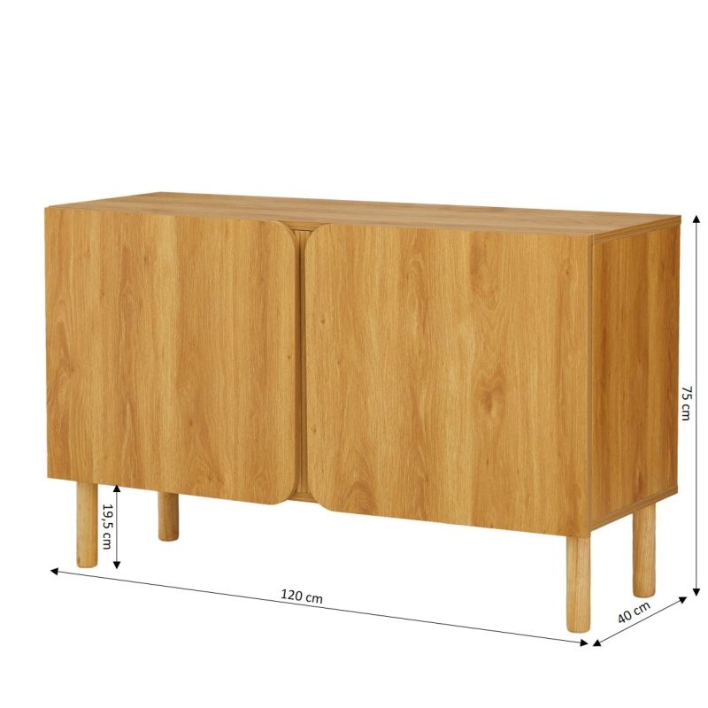 BRAGA Oak Effect Sideboard with 2 Doors - Natural Wood