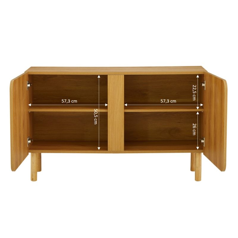 BRAGA Oak Effect Sideboard with 2 Doors - Natural Wood