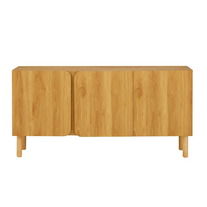 BRAGA 3-door oak-effect sideboard 59.1" - Natural wood