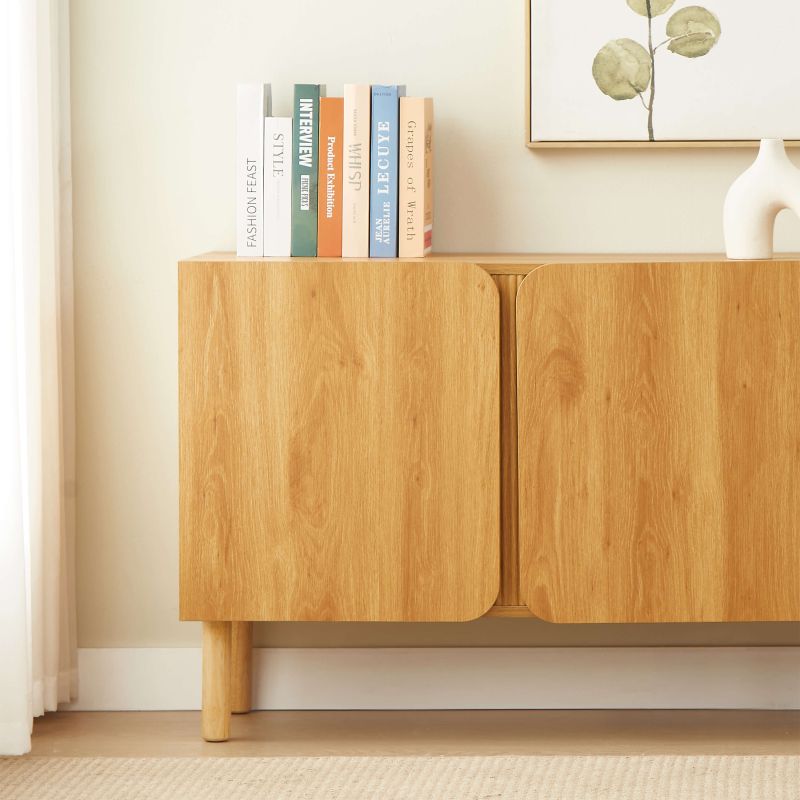 BRAGA 3-door oak-effect sideboard 59.1" - Natural wood