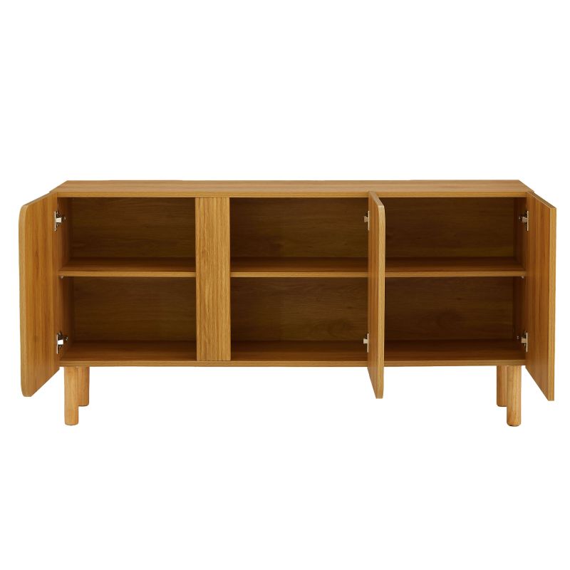 BRAGA 3-door oak-effect sideboard 59.1" - Natural wood