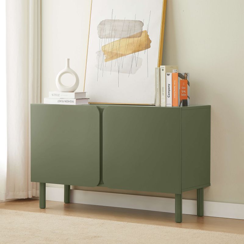 BRAGA Oak Effect Sideboard with 2 Doors - Green