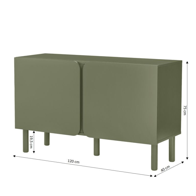 BRAGA Oak Effect Sideboard with 2 Doors - Green