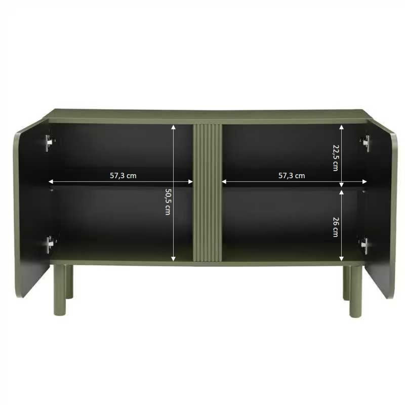 BRAGA Oak Effect Sideboard with 2 Doors - Green